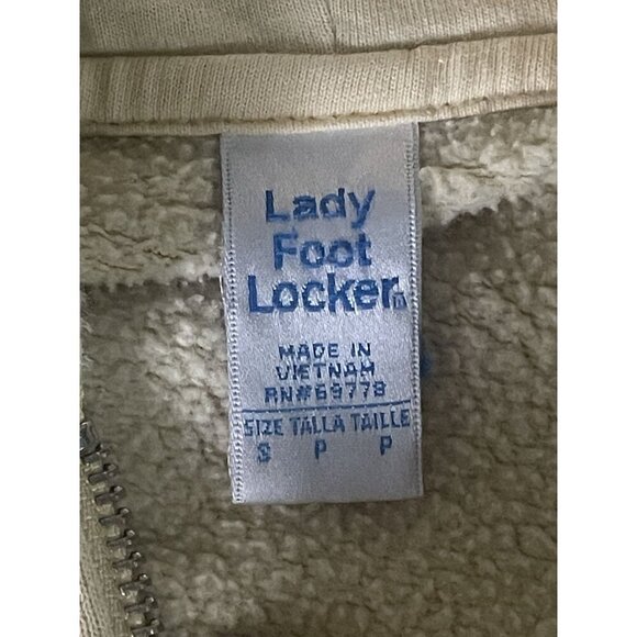 Lady Foot Locker Full Zip Pale Yellow Hoodie Sweatshirt Women's Small Full Zip - Picture 4 of 5